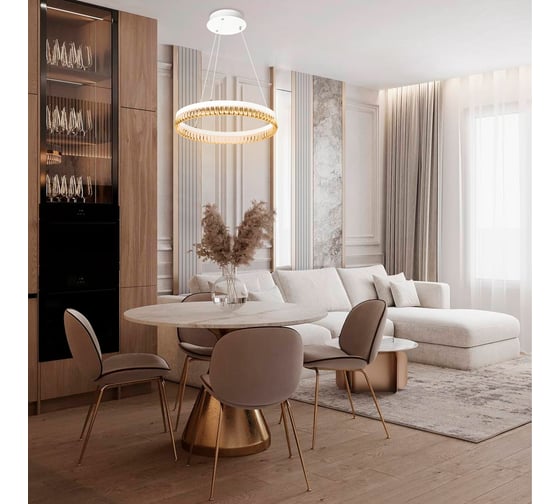 Потолочная люстра RITTER LED диммер LUCIDO ДУ 3 режима O500x1000 60Вт 2550К/3350К/4550К 18м бел 52934 1