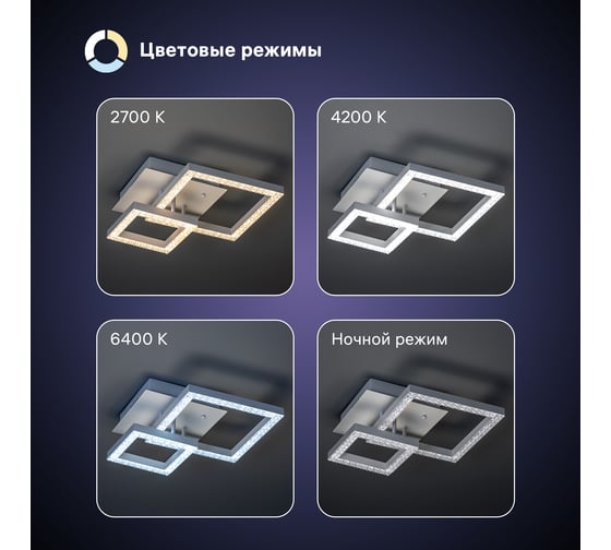 Потолочная люстра RITTER LED диммер SERENITA ДУ 3 режима 310x310x130 60Вт 18м бел 52936 5