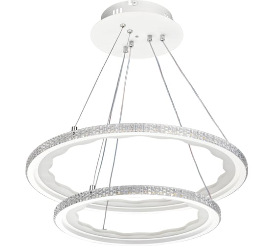 Потолочная люстра RITTER LED диммер LUCIDO с ДУ, 3 режима, O500x1000, 200Вт, 60м, белый, , 52932 7
