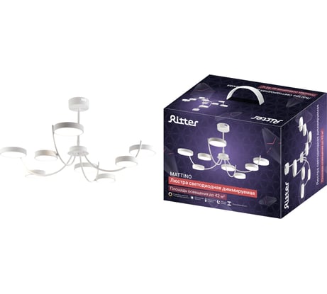 Потолочная люстра RITTER LED диммер MATTINO ДУ 3 режима 750x610 120Вт 2700/4200/6400 42м бел 51661 7