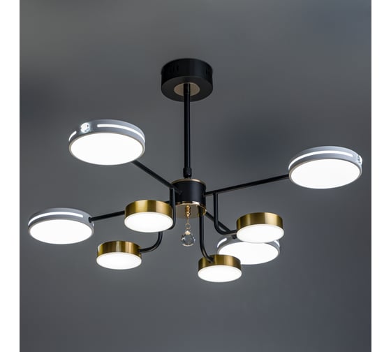 Потолочная люстра RITTER LED диммер SCANDIA ДУ 3 режима O770x480 112Вт 2700/4200/6400 34м бел/зол/чер 51650 1