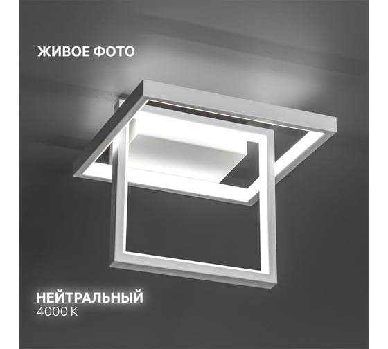 Потолочная люстра RITTER LED диммер FALENA 3 режима 250x250x215 24Вт 2700K/4200K/6400K 9м бел 51621 1