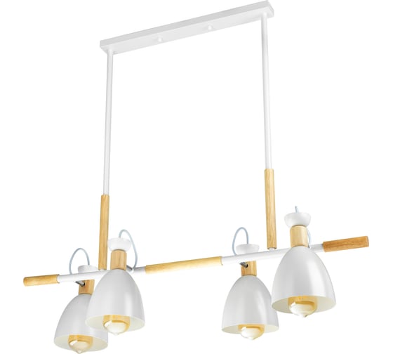 Потолочная люстра RITTER, VOLANTE, 900x850, 8м, 4хЕ27, металл, белый/дерево, , 52501 1