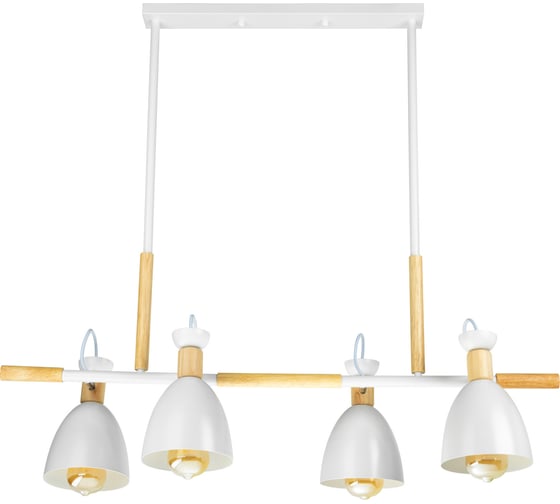 Потолочная люстра RITTER, VOLANTE, 900x850, 8м, 4хЕ27, металл, белый/дерево, , 52501 1