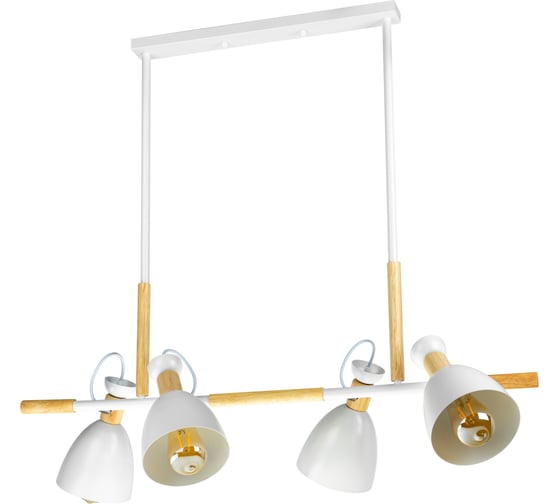 Потолочная люстра RITTER, VOLANTE, 900x850, 8м, 4хЕ27, металл, белый/дерево, , 52501 1