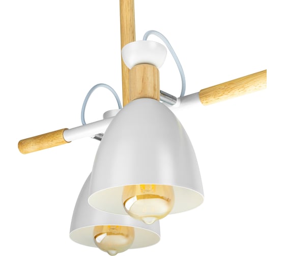 Потолочная люстра RITTER, VOLANTE, 900x850, 8м, 4хЕ27, металл, белый/дерево, , 52501 1