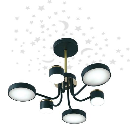Потолочная люстра RITTER LED диммер NOTTE ДУ 3 режима O640x330 84Вт 2700К/4200К/6400К 28м чер/зол 51633 4