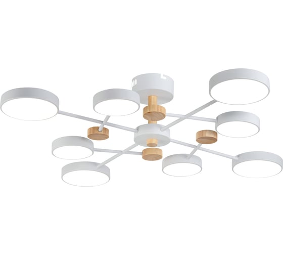Потолочная люстра RITTER LED диммер SCANDIA ДУ 3 режима O900x170 124Вт 2700/4200/6400 42м бел/дерево 51657 0