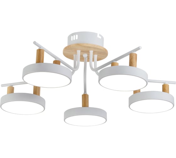 Потолочная люстра RITTER LED диммер MATTINO ДУ 3 режима O600x210 75Вт 2700/4200/6400 26м бел/дерево 51659 4