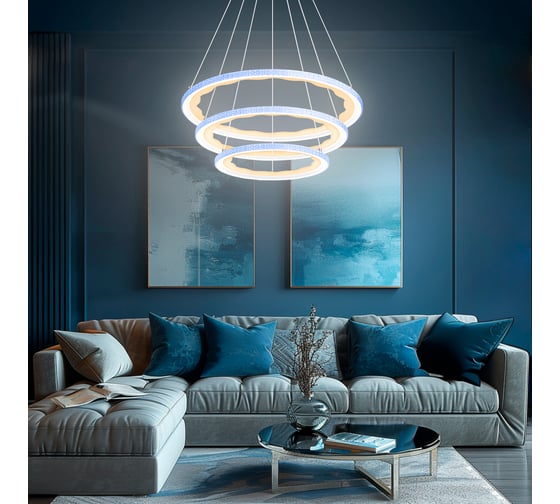 Потолочная люстра RITTER LED диммер LUCIDO ДУ O600x1000 254Вт 2700+6400/4200/6400+2700 77м бел 51645 7