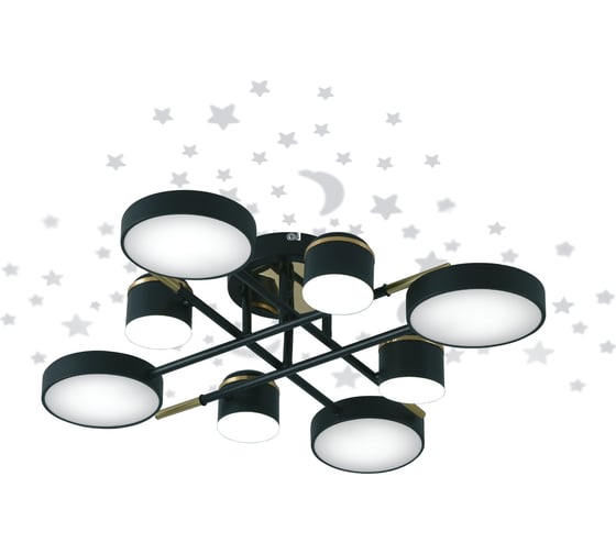 Потолочная люстра RITTER LED диммер NOTTE ДУ 3 режима O730x160 100Вт 2700К/4200К/6400К 34м чер/зол 51632 7