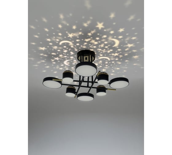 Потолочная люстра RITTER LED диммер NOTTE ДУ 3 режима O730x160 100Вт 2700К/4200К/6400К 34м чер/зол 51632 7