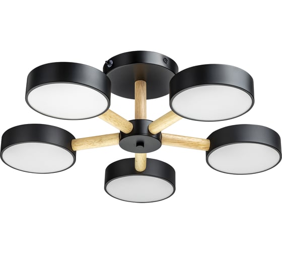 Люстра RITTER LED диммер SCANDIA с ДУ 3 режима 580x160 75Вт 2700/4200/6400 28м чер/дер 51592 4