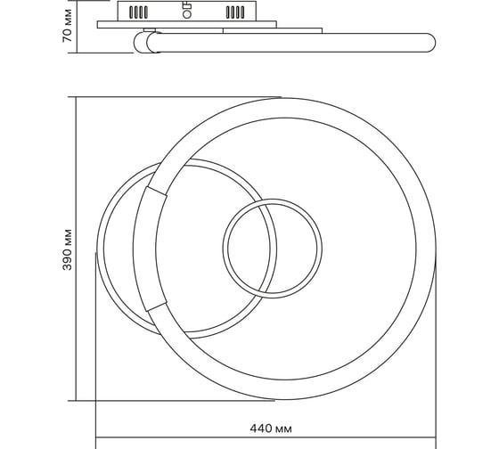 Люстра RITTER LED диммер ECLIPSE с ДУ 3р 450x65 70Вт 2700+6400/4200/6400+2700 27м бел 51618 1