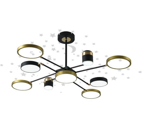 Потолочная люстра RITTER LED диммер NOTTE ДУ 3 режима O1100x415 90Вт 2700К/4200К/6400К 31м чер/зол 51630 3