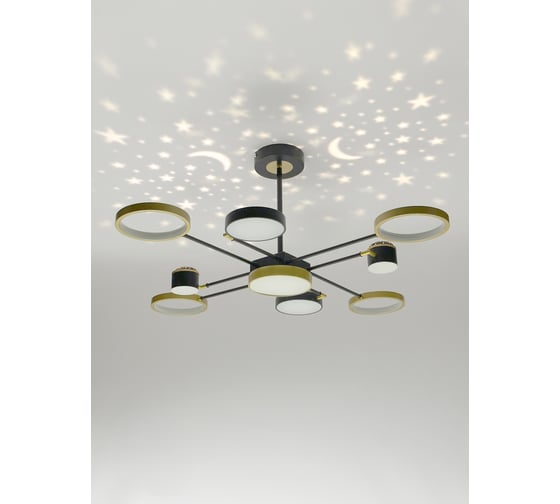 Потолочная люстра RITTER LED диммер NOTTE ДУ 3 режима O1100x415 90Вт 2700К/4200К/6400К 31м чер/зол 51630 3