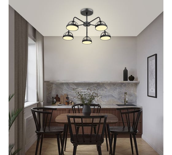 Люстра RITTER LED диммер MATTINO с ДУ 3 режима 600x300 78Вт 2700/4200/6400 26м чер 51594 8