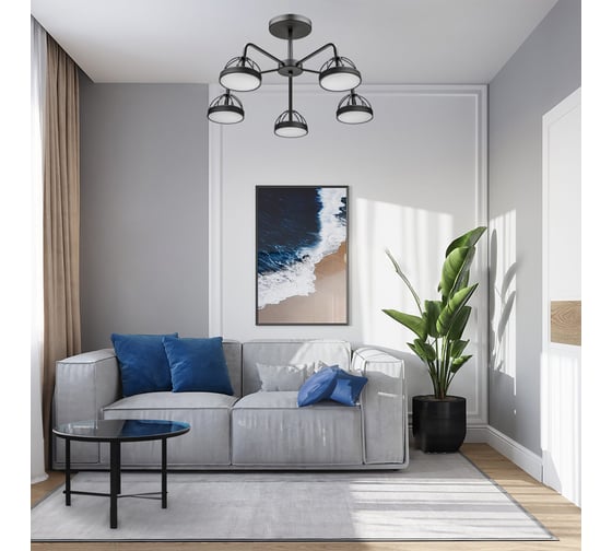 Люстра RITTER LED диммер MATTINO с ДУ 3 режима 600x300 78Вт 2700/4200/6400 26м чер 51594 8
