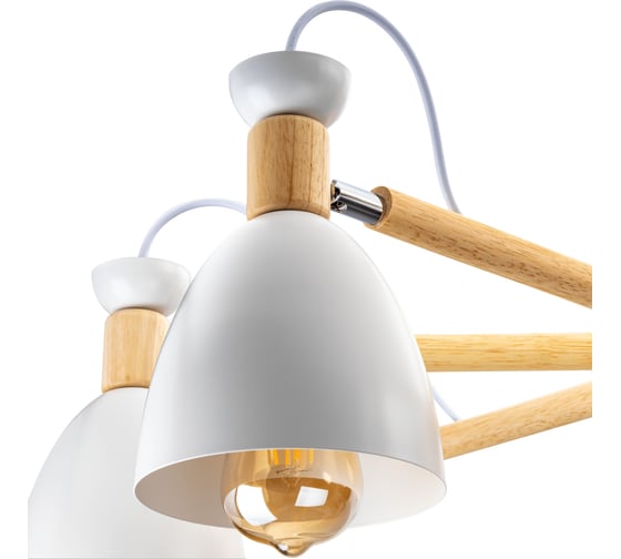 Потолочная люстра RITTER, VOLANTE, 900x430, 16м, 8хЕ27, металл, белый/дерево, , 52596 7