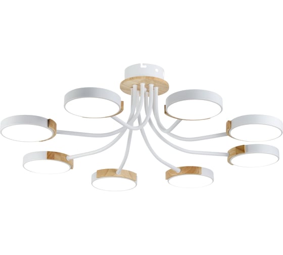 Потолочная люстра RITTER LED диммер MATTINO ДУ 3 режима O800x220 136Вт 2700/4200/6400 46м бел/дерево 51658 7