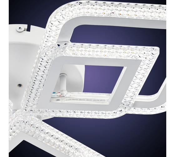 Потолочная люстра RITTER LED диммер LOSANGA, с ДУ, 3 режима, O715x85, 108Вт, 33м, белый, , 52929 7
