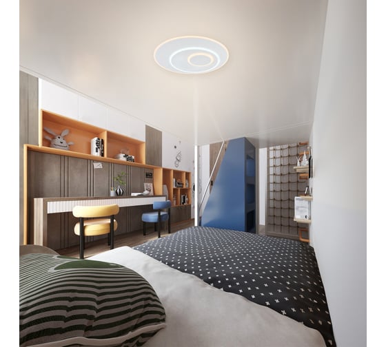 Люстра RITTER LED диммер GALASSIA с ДУ 3 режима 475x55 68Вт 2700+6400/4200/6400+2700 23м бел 51581 8