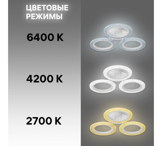 Потолочная люстра RITTER LED диммер RIFLESSO с ДУ 3 режима O435x75 42Вт 13м белый 52923 5