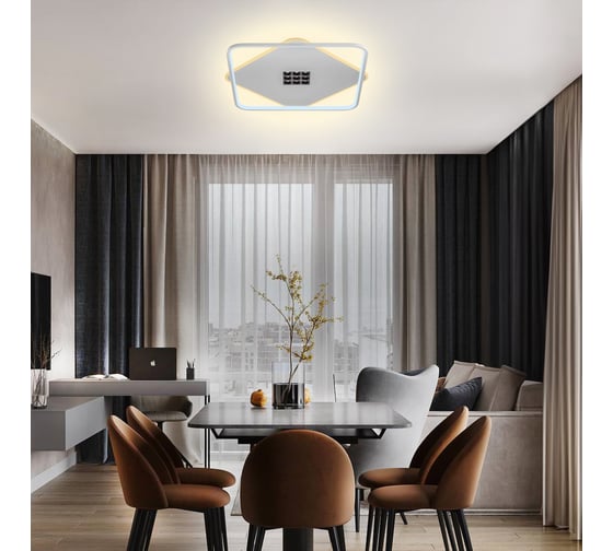 Люстра RITTER LED диммер GALASSIA с ДУ 3 режима 485x485x65 78Вт 2700+6400/4200/6400+2700 29м бел 51585 6