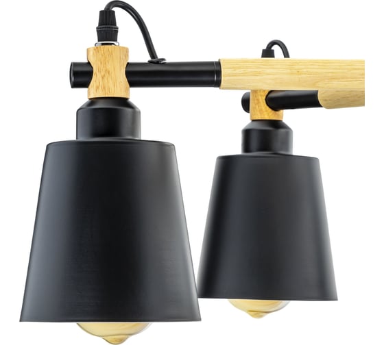 Потолочная люстра RITTER, VOLANTE, 780x430, 12м, 6хЕ27, металл, черный/дерево, , 52448 9