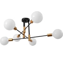 Люстра Балтийский светлячок 6-рожков, черно-золотая, L-3006