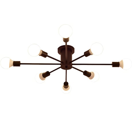 Люстра Балтийский светлячок 8-рожков без плафонов, черная, 76см L-1008CH