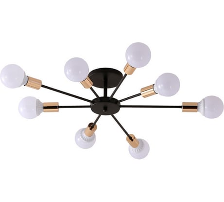 Люстра Балтийский светлячок 8-рожков, черно-золотая, 68см L-2008CHZ