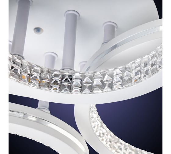 Потолочная люстра RITTER LED диммер LUCIDO ДУ 565x385x130 72Вт 2700K/4200K/6400К 24м бел/сереб 51647 1