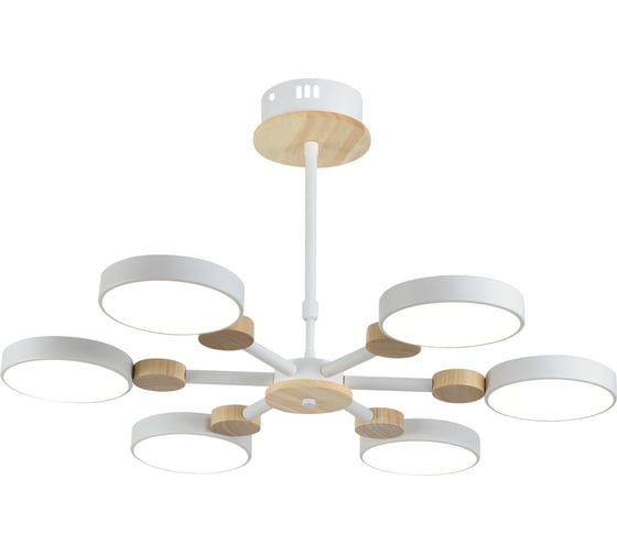 Потолочная люстра RITTER LED диммер SCANDIA ДУ 3 режима O700x170 102Вт 2700/4200/6400 36м бел/дерево 51656 3