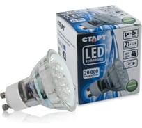Светодиодная декоративная лампа СТАРТ LED220V/MR16GU10 21green