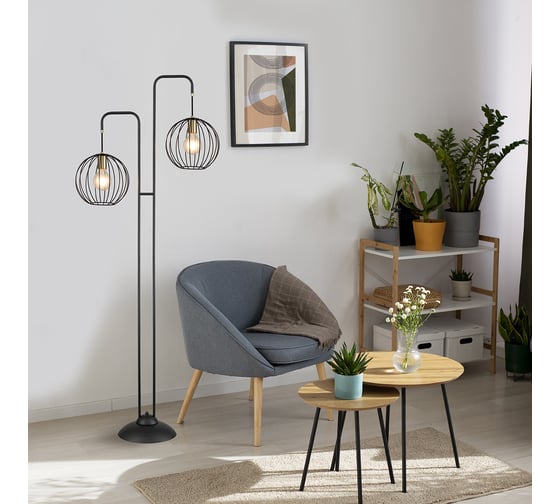 Напольный светильник ESCADA E27*60W Black/Brass 10176/2