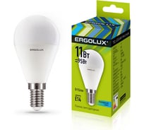 Электрическая светодиодная лампа Ergolux LED-G45-11W-E14-4K Шар 11Вт E14 4500K 13628