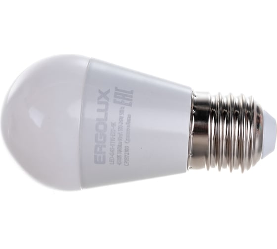 Электрическая светодиодная лампа Ergolux LED-G45-11W-E27-4K Шар 11Вт E27 4500K 13631