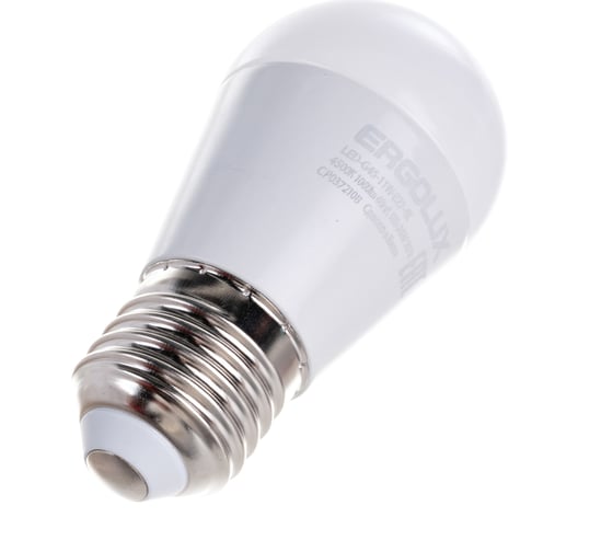 Электрическая светодиодная лампа Ergolux LED-G45-11W-E27-4K Шар 11Вт E27 4500K 13631