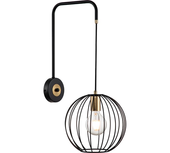 Настенный светильник ESCADA E27*60W Black/Brass 10176/1A 1