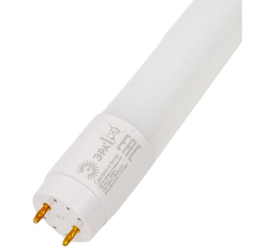 Светодиодная лампа ЭРА red line led t8-10w-865-g13-600mm ntb g13, неповоротный, 10вт, трубка, стекло, холодный дневной свет Б0056905