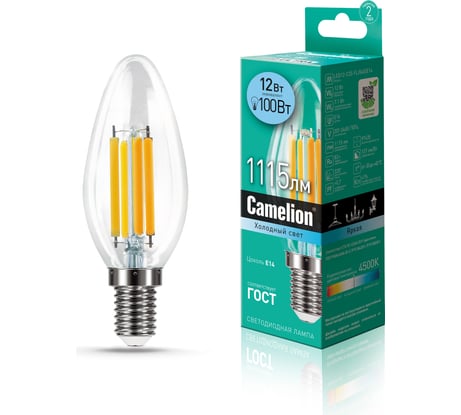 Светодиодная лампа Camelion LED12-C35-FL/845/E14 12Вт 220В 13709