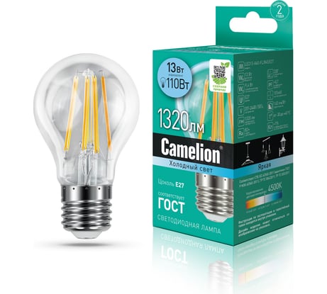 Светодиодная лампа Camelion LED13-A60-FL/845/E27 13Вт 220В 13717