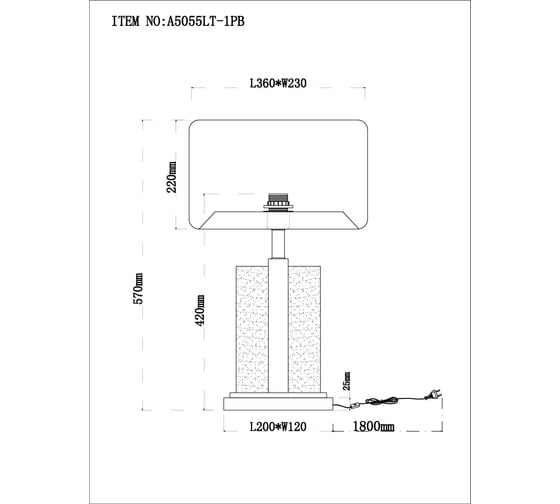 Декоративная настольная лампа ARTE LAMP varum A5055LT-1PB