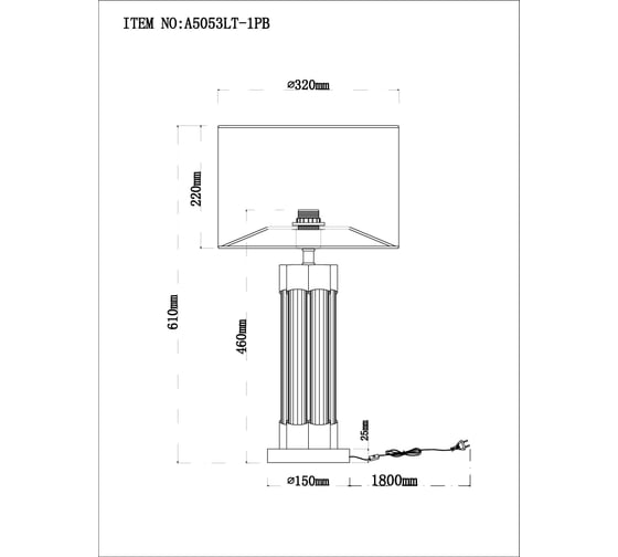 Декоративная настольная лампа ARTE LAMP stefania A5053LT-1PB