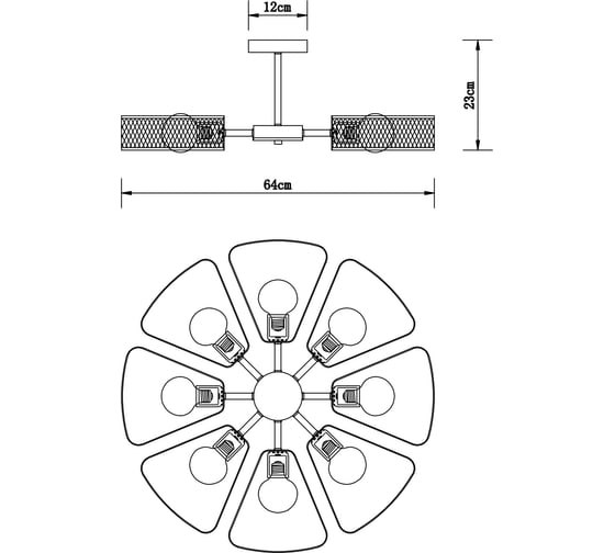 Потолочная люстра ARTE LAMP maasym A7044PL-8BK