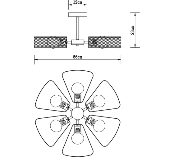 Потолочная люстра ARTE LAMP maasym A7044PL-6BK