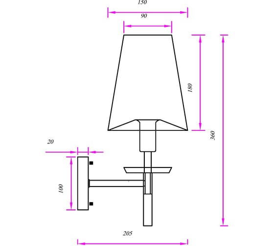 Бра ARTE LAMP riccardo A4075AP-1BK