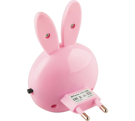 Светильник-ночник FERON зайчик 4LED 0,5W 220V розовый, FN1168 23351