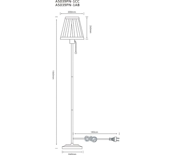 Торшер ARTE LAMP marriot A5039PN-1AB